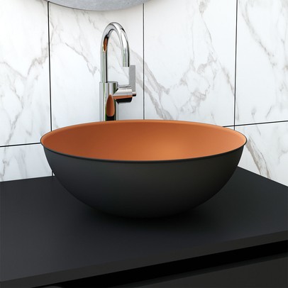 Cuba para Banheiro Redonda Cobre/Preto Bn3674  - Tecno Mobili