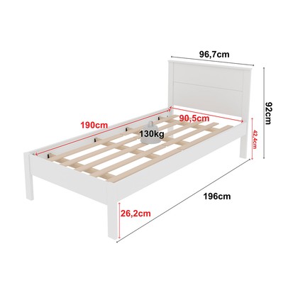 Cama de Solteiro Branco Cm8004 - Tecno Mobili