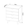 Cômoda 4 Gavetas Cm8026 Amêndoa/Branco - Tecno Mobili