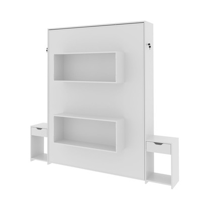 Cama de Casal Articulada 2 Mesas de Cabeceira 2 Gavetas Cm8041 Branco - Tecno Mobili