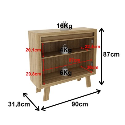 Armário para Escritório 2 Portas 1 Prateleira Me41417 Amêndoa - Tecno Mobili