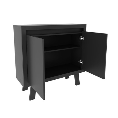 Armário para Escritório 2 Portas 1 Prateleira Me41417 Preto - Tecno Mobili