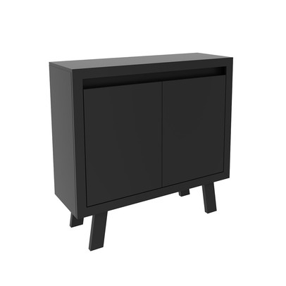 Armário para Escritório 2 Portas 1 Prateleira Me41417 Preto - Tecno Mobili