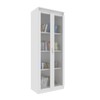 Armário para Escritório 2 Portas 4 Prateleiras com Vidro Me4189 Branco - Tecno Mobili