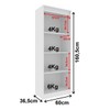 Armário para Escritório 2 Portas 4 Prateleiras com Vidro Me4189 Branco - Tecno Mobili