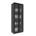 Armário para Escritório 2 Portas 4 Prateleiras com Vidro Me4189 Preto - Tecno Mobili