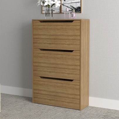 Sapateira 3 Portas Branca Sa3405 Amêndoa - Tecno Mobili