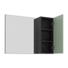Armário de Banheiro 1 Porta 2 Prateleiras com Espelho Mármore Lunar/Verde Mar Bn3602 - Tecno Mobili