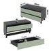 Armário de Banheiro 2 Gavetas Mármore Mármore Lunar/Verde Mar Bn3603 - Tecno Mobili