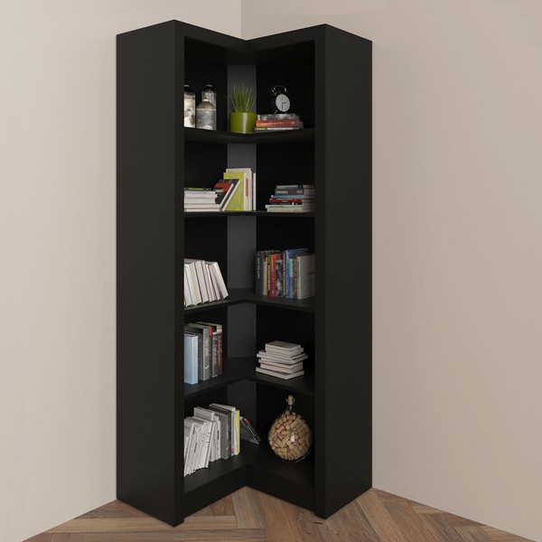 Armário para Escritório de Canto Preto Me4132 - Tecno Mobili