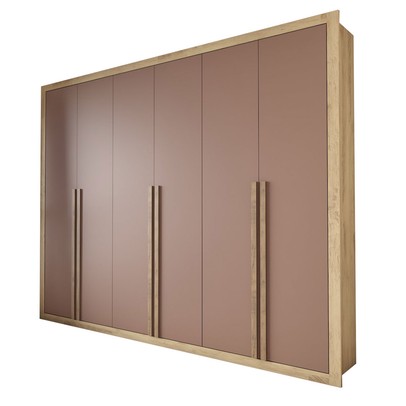 Guarda-Roupa Casal Severo 6 Portas 6 Gavetas Capuccino/Terracota - Panorama Móveis