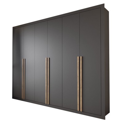 Guarda-Roupa Casal Severo 6 Portas 6 Gavetas Preto - Panorama Móveis