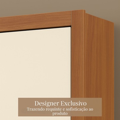 Guarda-Roupa Casal Severo 6 Portas 6 Gavetas com Espelho Cinamomo/Off White - Panorama Móveis