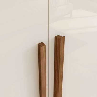 Guarda-Roupa Casal ávila Soft 6 Portas 4 Gavetas Ripado Nature/Off White - Henn