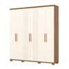 Guarda-Roupa Casal ávila Soft 6 Portas 4 Gavetas Ripado Nature/Off White - Henn