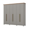 Guarda-Roupa Casal Americano Prime 6 Portas 6 Gavetas Cinza/Nature - Henn