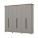 Guarda-Roupa Casal Americano Prime 6 Portas 6 Gavetas Cinza/Nature - Henn