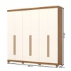 Guarda-Roupa Casal Pétrus 6 Portas 4 Gavetas 100% Mdf Nature/Off White - Henn