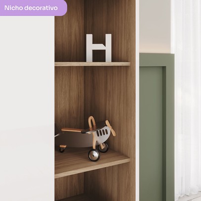 Guarda-Roupa Infantil Magia 3 Portas 2 Gavetas Branco/Jequitibá Hp - Henn