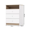 Cômoda de Bebê Magia 3 Gavetas Branco/Jequitibá Hp - Henn