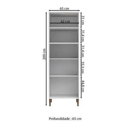 Paneleiro 2 Portas 4 Prateleiras Co6204 Branco - Decibal