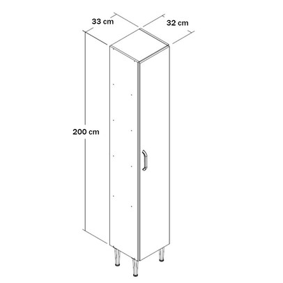 Paneleiro 1 Porta 4 Prateleiras Co6101 Branco - Decibal