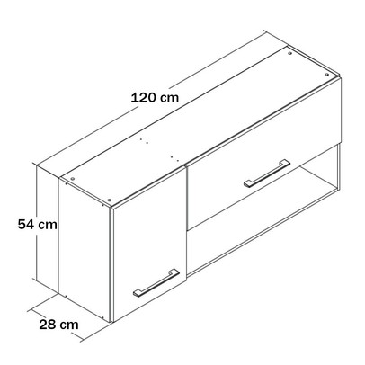 Armário Aéreo Cozinha 120 Cm 2 Portas Co4201 Ipê - Decibal