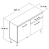 Balcão de Cozinha 120 Cm 2 Portas 1 Gaveta Co4221 Ipê/Cristalo/Petra - Decibal