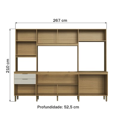 Cozinha Completa 8 Portas 2 Gavetas Co2823 Ipê/Cristalo - Decibal