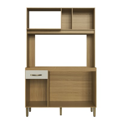 Cozinha Compacta 4 Portas 1 Gaveta Co1202 Ipê/Cristalo - Decibal