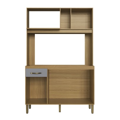 Cozinha Compacta 4 Portas 1 Gaveta Co1202 Ipê/Griseo - Decibal