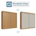 Guarda-Roupa Casal 2 Portas 4 Gavetas Rp5240 Flex Naturalle/Cristalo - Decibal