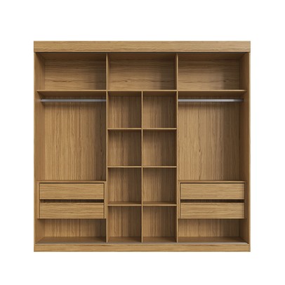 Guarda-Roupa Casal 2 Portas 4 Gavetas Rp5240 Flex Naturalle/Cristalo - Decibal