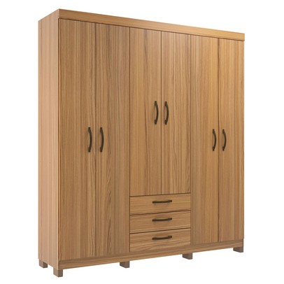 Guarda-Roupa Casal Rp3637 6 Portas 3 Gavetas Ipê - Decibal