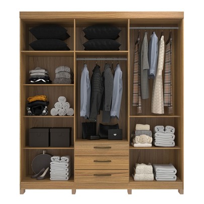 Guarda-Roupa Casal Rp3637 6 Portas 3 Gavetas Ipê - Decibal