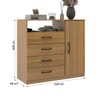 Cômoda 4 Gavetas 1 Porta Cm4142 Ipê - Decibal