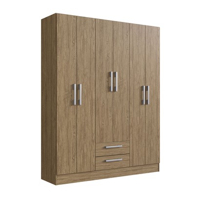 Guarda-Roupa Casal 6 Portas 2 Gavetas Rp1620 Wood  - Decibal