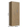 Guarda-Roupa Solteiro 3 Portas 2 Gavetas Rp1320 Wood - Decibal