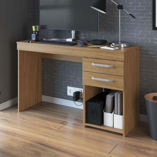 Mesa para Computador 2 Gavetas Mt102 Naturalle - Decibal Móveis