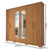 Guarda-Roupa Casal Hiara 6 Portas 4 Gavetas com Espelho Nature - Panorama Móveis