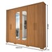 Guarda-Roupa Casal Hiara 6 Portas 4 Gavetas com Espelho Nature - Panorama Móveis