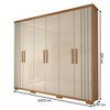 Guarda-Roupa Casal Hiara 6 Portas Bater 4 Gavetas Nature/Off White - Panorama Móveis