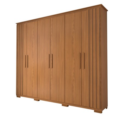 Guarda-Roupa Casal Hiara 6 Portas Bater 4 Gavetas Nature - Panorama Móveis