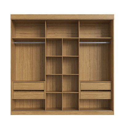 Guarda-Roupa 2 Portas 4 Gavetas com Espelho Rp5240 Flex Naturalle/Cristalo - Decibal