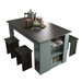 Mesa de Jantar 4 Lugares Esmeralda Grafite/Grey - Deibe Móveis