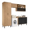Lavanderia Completa Toscana 6 Portas 3 Gavetas 100% Mdf Freijó/Nero - Mx Móveis