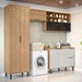 Lavanderia Completa Toscana 6 Portas 3 Gavetas 100% Mdf Freijó/Off White - Mx Móveis