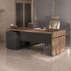 Mesa para Escritório Diretoria Tamburato Connect 2 Portas Nogal/Preto - Artany Móveis