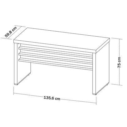 Mesa para Escritório Tamburato Nogal/Preto 6363 - Artany Móveis
