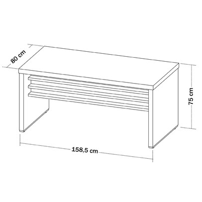 Mesa para Escritório Tamburato Nogal/Preto 6364 - Artany Móveis
